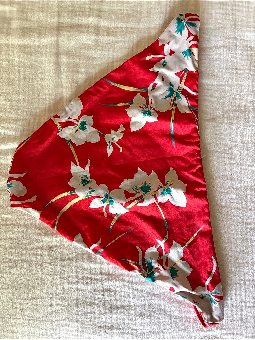 Floral Bikini Bottom in Red & White Like New